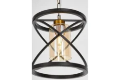 LAMPADA A SOSPENSIONE NERA E OTTONE MOZA W1