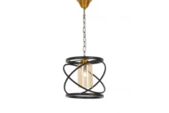 LAMPADA A SOSPENSIONE NERA E OTTONE MOZA W1