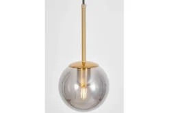 Lampada a sospensione ottone sfera grigio fumo ZODIAK D15