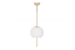 Lampada a sospensione palla bianca stelo dorato ALPINA D20