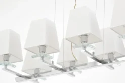 LAMPADA A SOSPENSIONE RAVERA MODERNA BIANCA E CROMATA