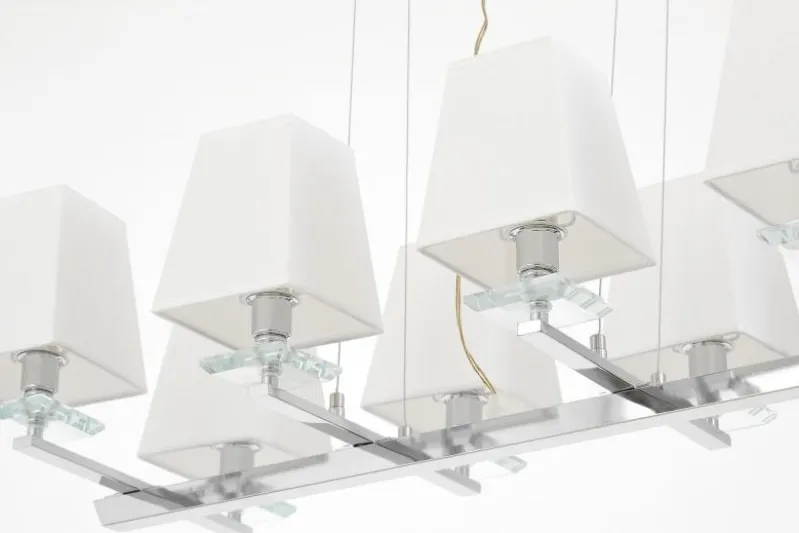LAMPADA A SOSPENSIONE RAVERA MODERNA BIANCA E CROMATA