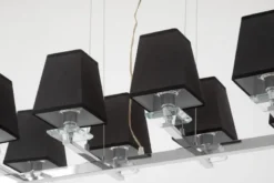 LAMPADA A SOSPENSIONE RAVERA MODERNA NERA E CROMATA