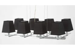 LAMPADA A SOSPENSIONE RAVERA MODERNA NERA E CROMATA