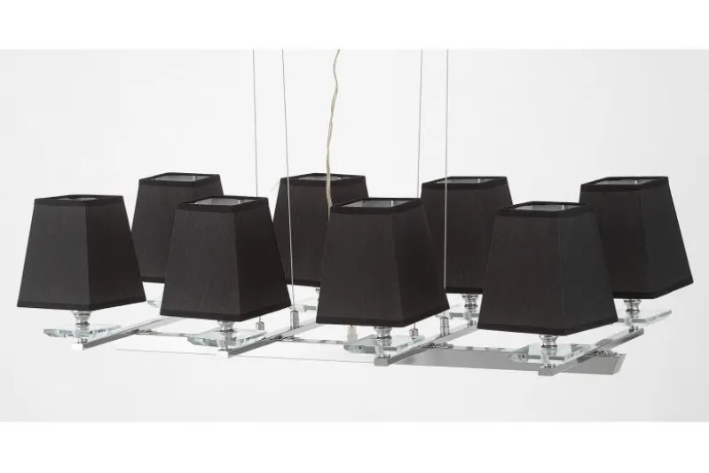 LAMPADA A SOSPENSIONE RAVERA MODERNA NERA E CROMATA