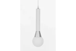 Lampada a sospensione sfera bianca cromo FOLINO W1