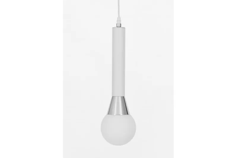 Lampada a sospensione sfera bianca cromo FOLINO W1
