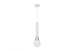 Lampada a sospensione sfera bianca cromo FOLINO W1