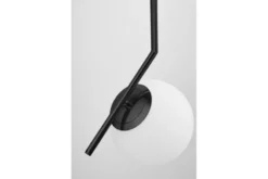 Lampada a sospensione sfera bianca e metallo nero SORENTO D15
