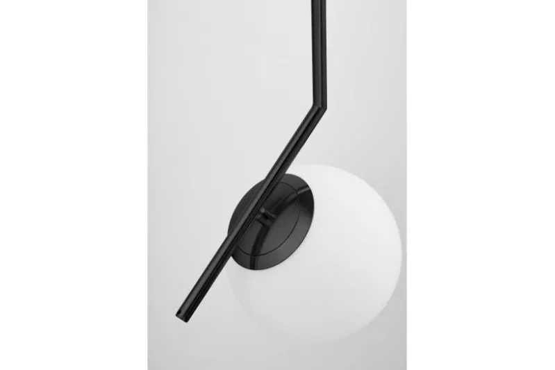 Lampada a sospensione sfera bianca e metallo nero SORENTO D15