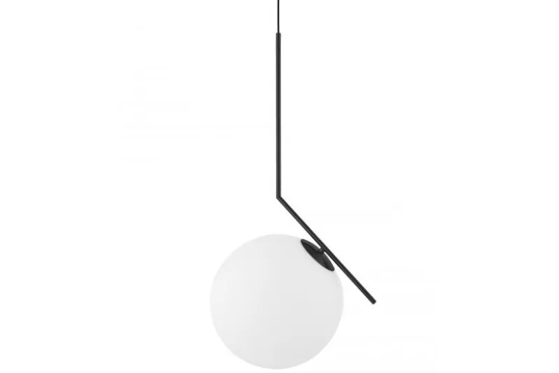 Lampada a sospensione sfera vetro nera Sorento D30