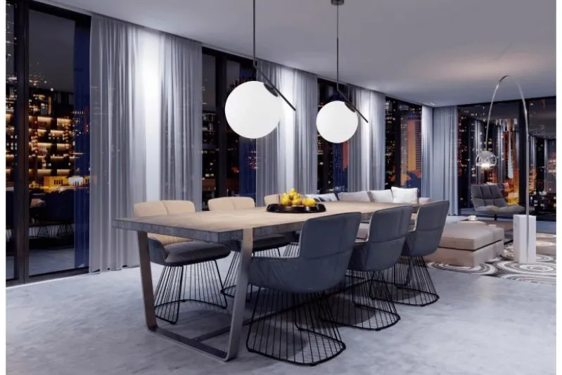 Lampada a sospensione sfera vetro nera Sorento D30