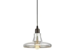 Lampada a sospensione stile industriale in vetro grigio fumo ALTONI