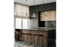 Lampada a sospensione stile industriale in vetro grigio fumo ALTONI