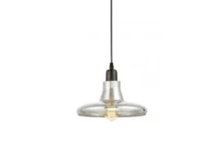 Lampada a sospensione stile industriale in vetro grigio fumo ALTONI