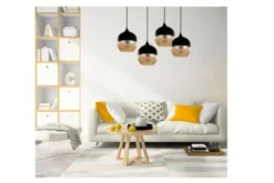 Lampada a sospensione stile industriale vintage ALBION Nero