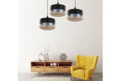 Lampada a sospensione stile industriale vintage BARLET Nero
