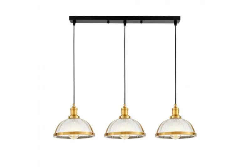 LAMPADA A SOSPENSIONE TRIPLA OTTONE BRICO W3 PRO