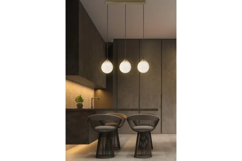 LAMPADA A SOSPENSIONE TRIPLA OTTONE FINO W3