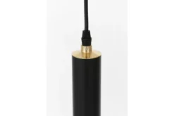 Lampada a sospensione tubolare con boccia bianca nero oro FOLINO W1