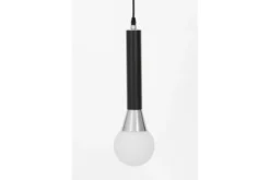 Lampada a sospensione tubo nero e sfera bianca FOLINO W1