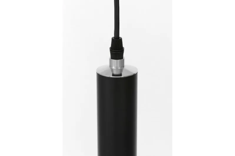 Lampada a sospensione tubo nero e sfera bianca FOLINO W1