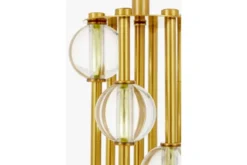 Lampada da comodino bianca e ottone moderna KAMPANIA