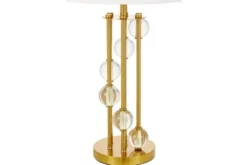 Lampada da comodino bianca e ottone moderna KAMPANIA