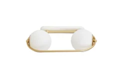 Lampada da parete a sfera doppia oro PANARI W2