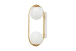 Lampada da parete a sfera doppia oro PANARI W2