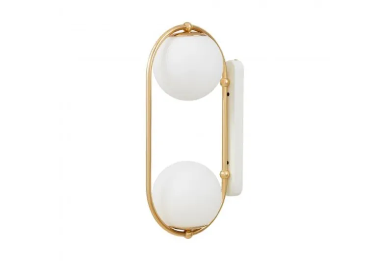 Lampada da parete a sfera doppia oro PANARI W2