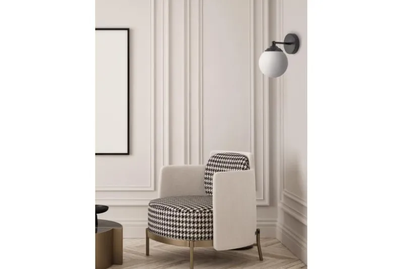 Lampada da parete a sfera nera FINO W1