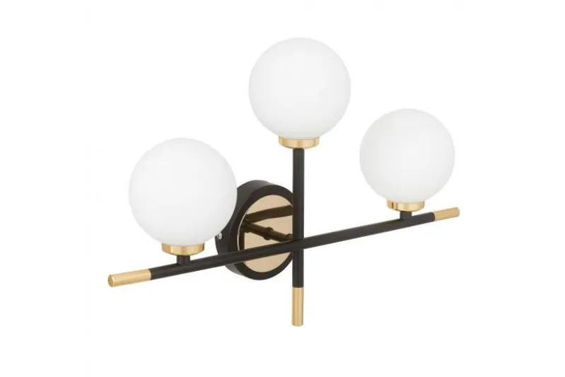 Lampada da parete a sfera oro e nera MARSIADA TRIO NEO