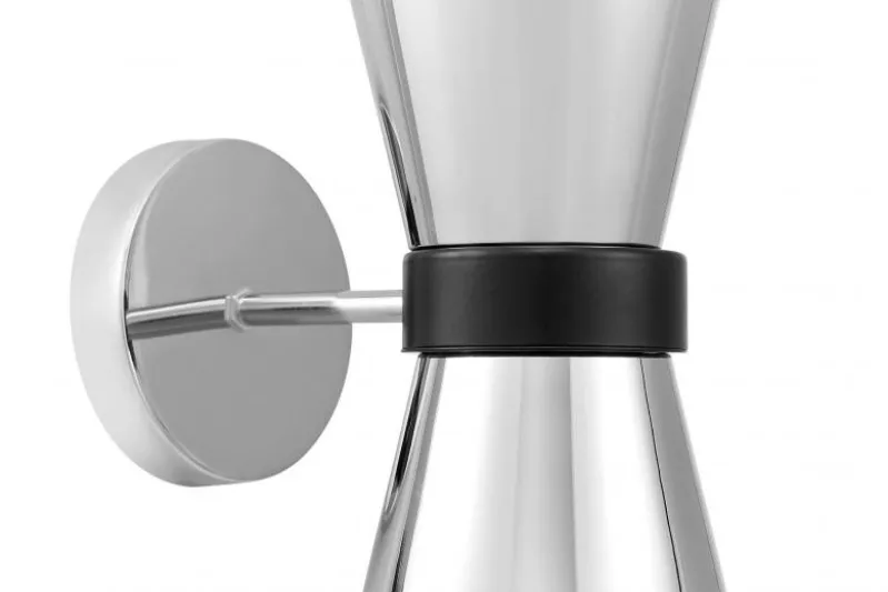 Lampada da parete cromata doppio braccio FABRO W2