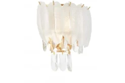 LAMPADA DA PARETE IN CRISTALLO BIANCO E ORO CAVALINI W2