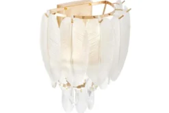LAMPADA DA PARETE IN CRISTALLO BIANCO E ORO CAVALINI W2