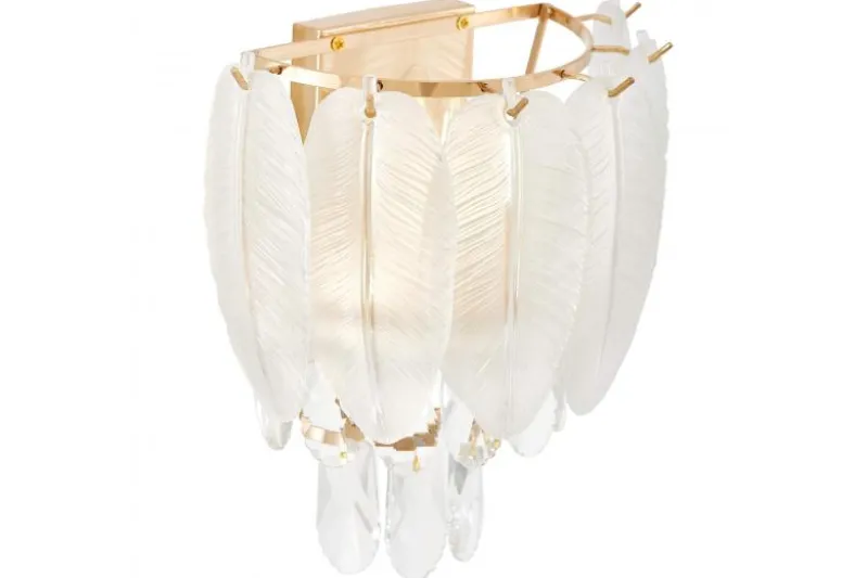 LAMPADA DA PARETE IN CRISTALLO BIANCO E ORO CAVALINI W2