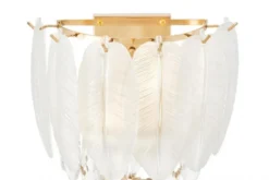 LAMPADA DA PARETE IN CRISTALLO BIANCO E ORO CAVALINI W2
