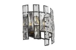 LAMPADA DA PARETE IN CRISTALLO NERO FIORINA W2