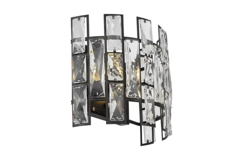 LAMPADA DA PARETE IN CRISTALLO NERO FIORINA W2