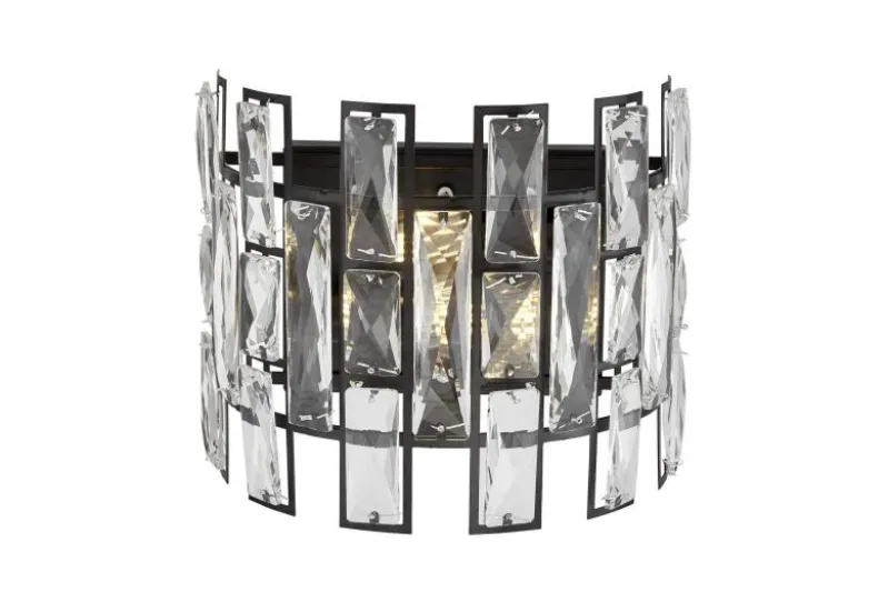 LAMPADA DA PARETE IN CRISTALLO NERO FIORINA W2