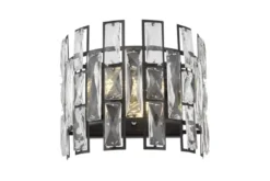 LAMPADA DA PARETE IN CRISTALLO NERO FIORINA W2