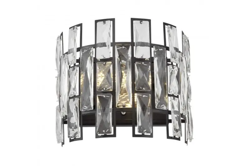 LAMPADA DA PARETE IN CRISTALLO NERO FIORINA W2