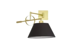 LAMPADA DA PARETE IN OTTONE E NERO, TURINA