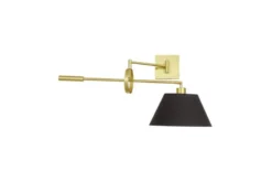 LAMPADA DA PARETE IN OTTONE E NERO, TURINA