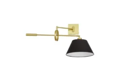 LAMPADA DA PARETE IN OTTONE E NERO, TURINA