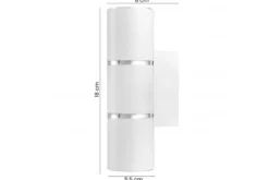 LAMPADA DA PARETE MODERNA BIANCO E CROMO ASTI W2
