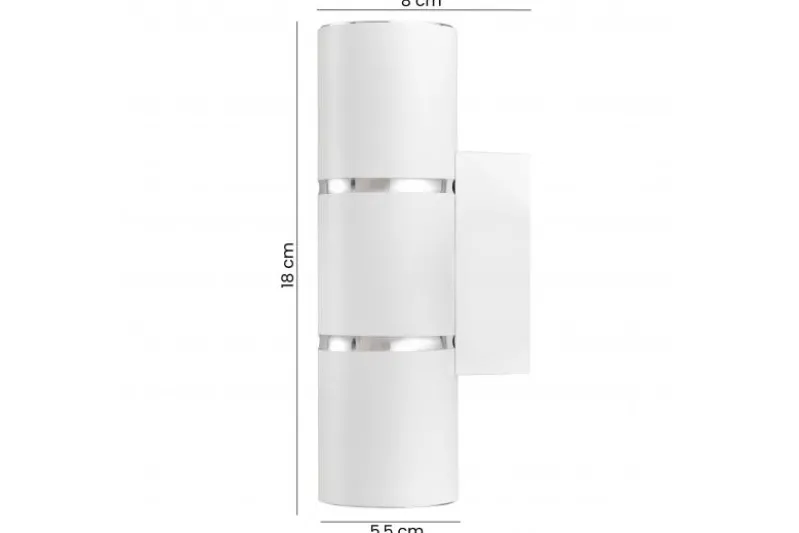 LAMPADA DA PARETE MODERNA BIANCO E CROMO ASTI W2