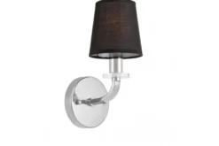 LAMPADA DA PARETE MODERNA NERA E CROMO ORLANDO W1