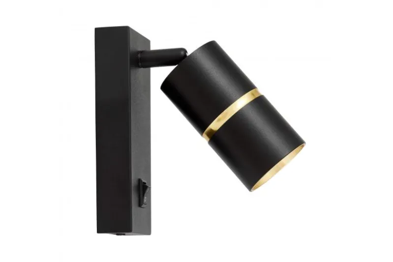 LAMPADA DA PARETE MODERNA NERO E ORO ASTI PRO